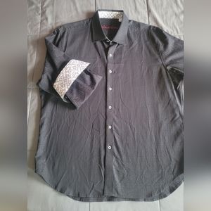 Sexy black Robert Graham L/S shirt sleek black. Size 2XL 25"x32"